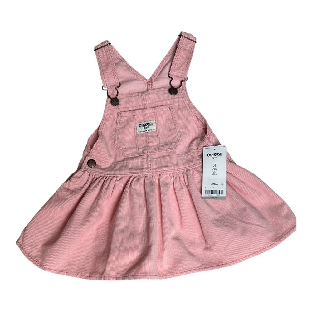 OshKosh B’gosh Pink Corduroy Overall Dress 2T – NWT